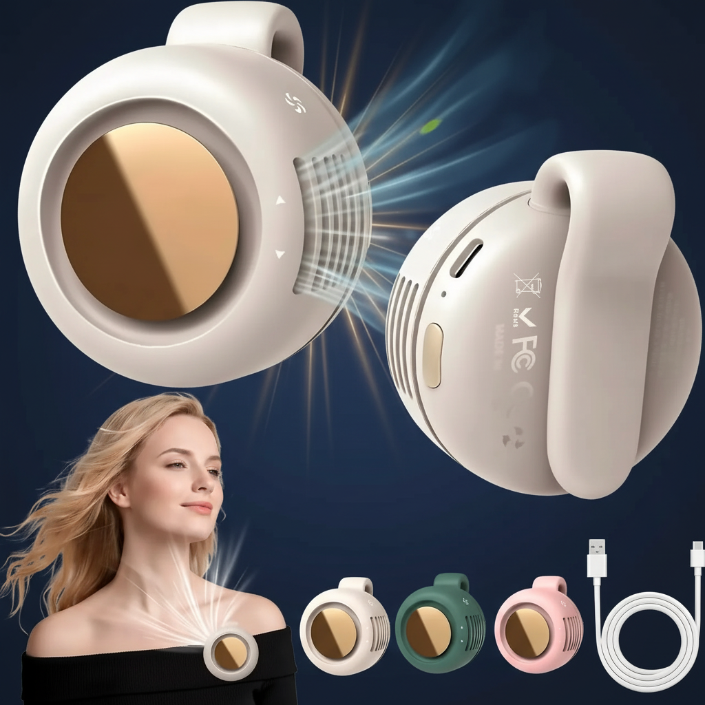 Ventilador de cuello con fondo premium